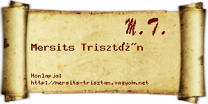 Mersits Trisztán névjegykártya